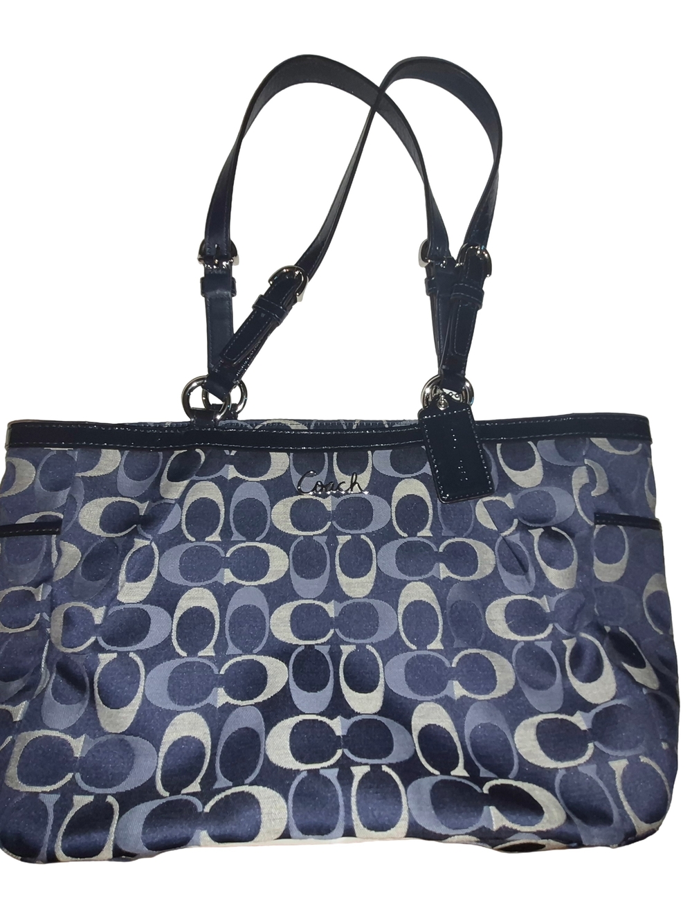 Coach Navy EAST WEST Canvas Tote NWOT Y2K Style
